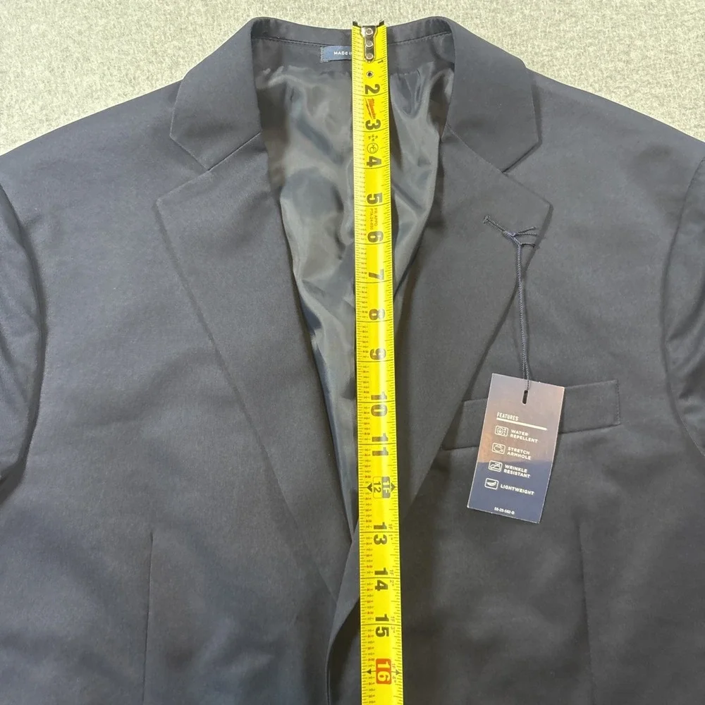 Stafford Stretch Blazer Navy Blue 42 Sh Men's Single Vent 2 Button Classic Fit